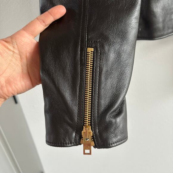 Celine Pure Collar Jacket with Snap Buttons in Soft Lambskin  Size 34 New - Picture 11 of 13